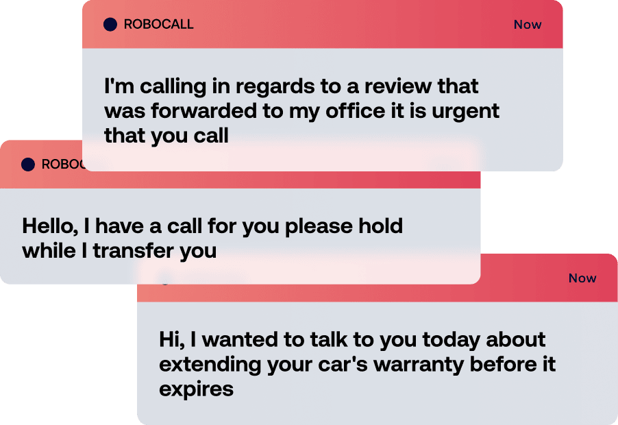 Robocall alerts on phone